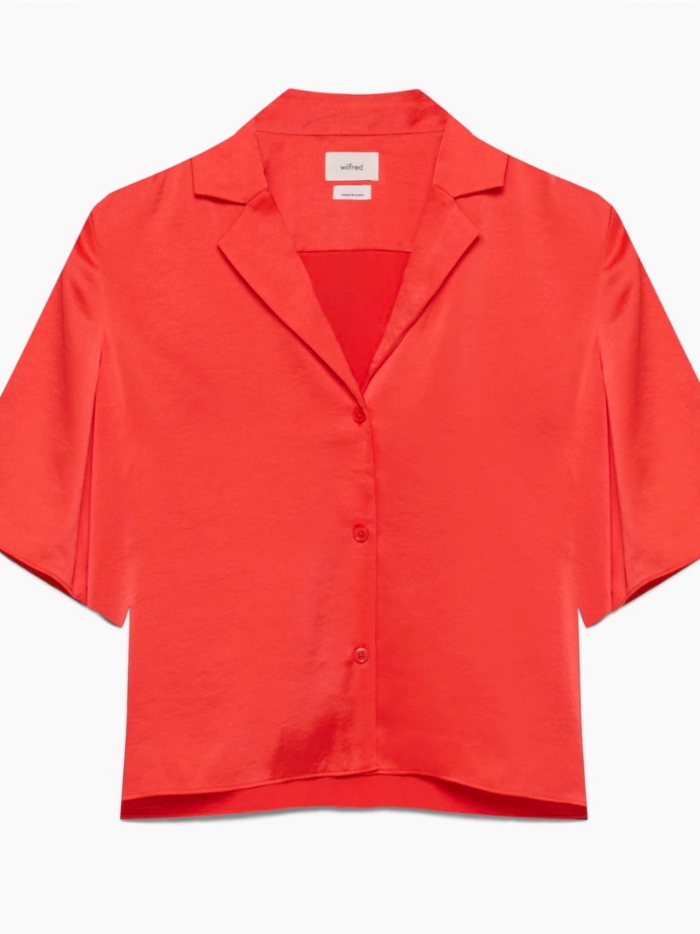 Aritzia Wilfred Beso Satin Shirt Red M